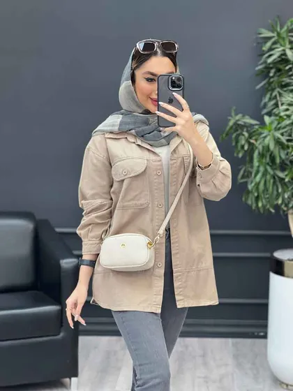 مانتو کتان پایین برش‌دار