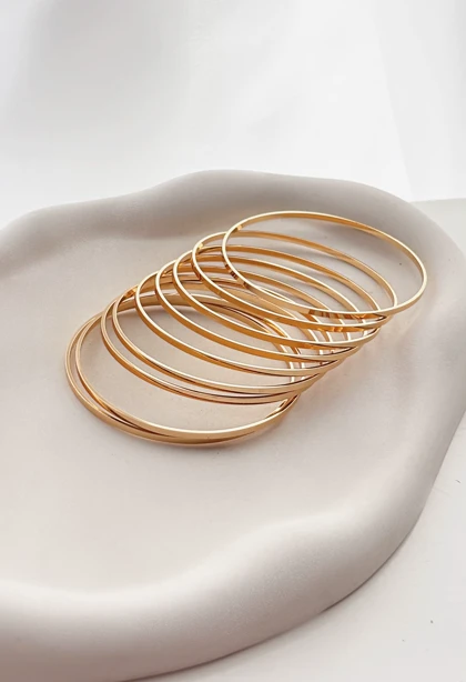 النگو آینه ای براق طلایی 835