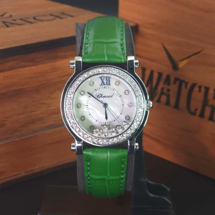ساعت مچی زنانه چوپارد Chopard A896 با موتور کوارتز ژاپن و بند چرم کد 2