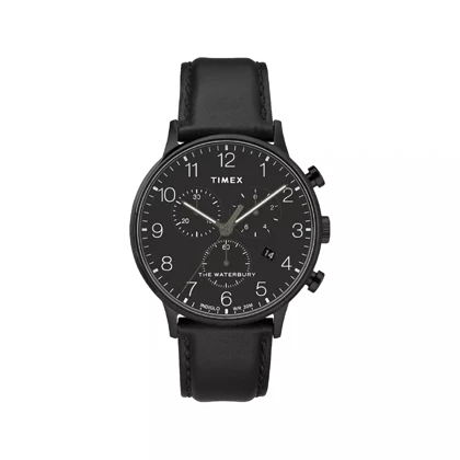 ساعت مچی مردانه تایمکس بند چرم مشکی کرنوگراف TW2R71800