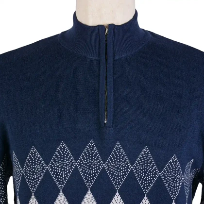 پلیور نیم زیپ طرحدار مردانه