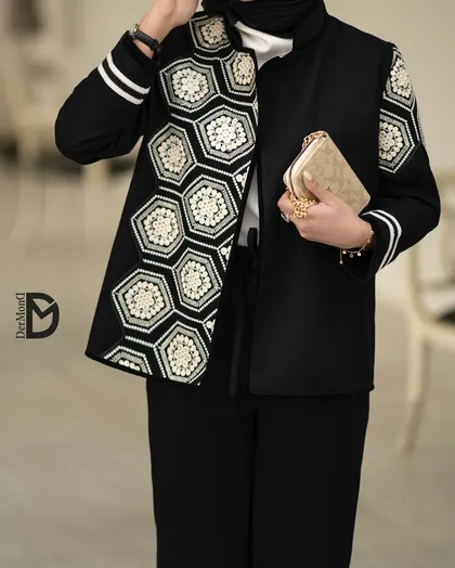 کت تکه‌دوزی لینن