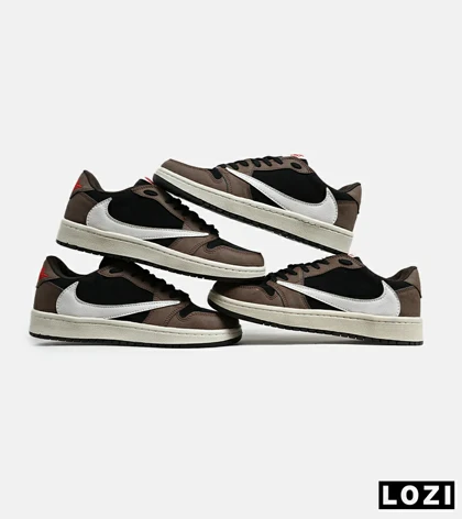کفش کتانی مردانه قهوه ای مشکی نایک NIKE travis scott