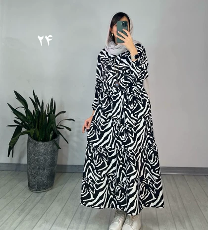 پیراهن مانتویی بلند تینا