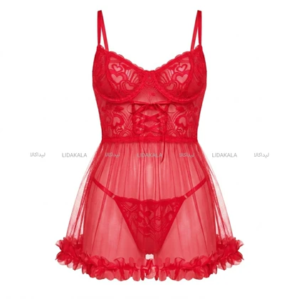 لباس خواب فانتزی عروسکی رنگ قرمز کد LK13568