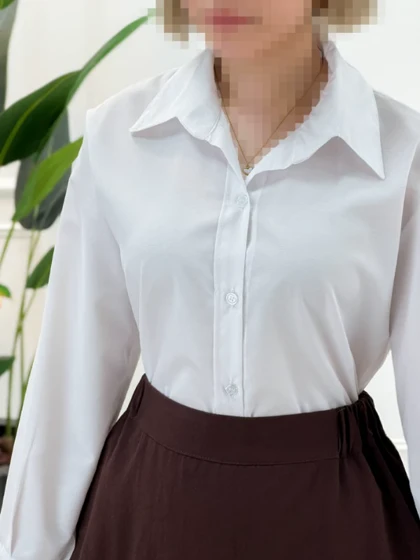 شومیز تک سفید ساده زنانه