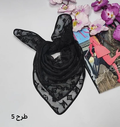 مینی اسکارف توری طرحدار کد 80101