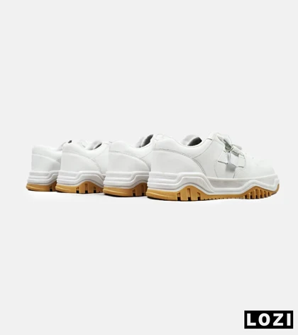 کفش کتانی بگ دار مردانه و زنانه سفید BERSHKA مدل 4835