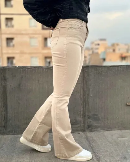 شلوار دمپا گشاد کتان ترک فول کش کرم/نسکافه ای/قهوه ای