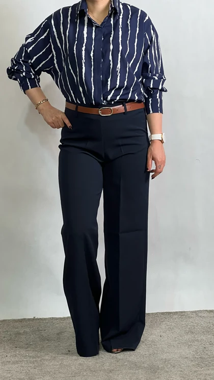 شلوار پارچه‌ای زنانه کرپ درجه یک نیم بگ ایستایی عالی