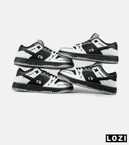 کفش کتانی مردانه و زنانه مشکی سفید NIKE jordan 1