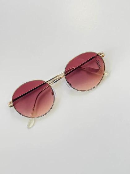 عینک شیشه گرد فریم فلزی