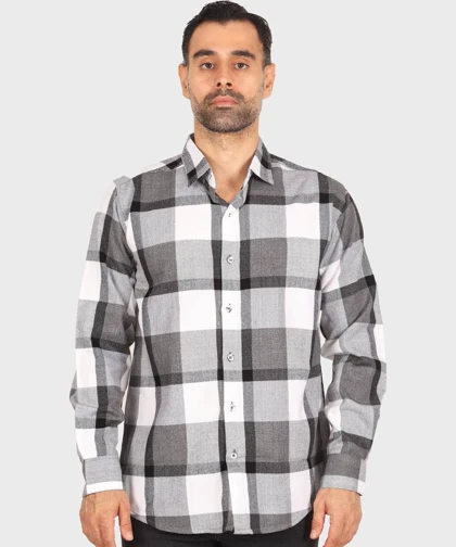 پیراهن مردانه پشمی سفید و مشکی 0152