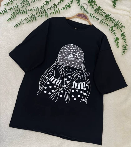 تیشرت لانگ طرح دار