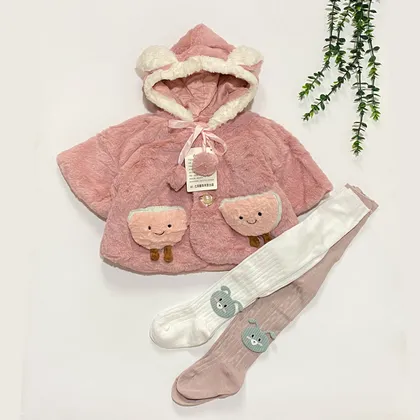 شنل کلاه دار خز نوزادی