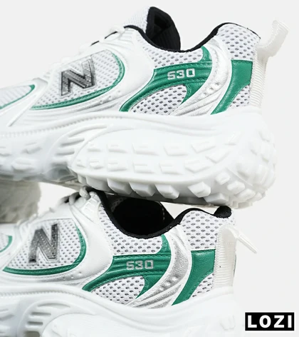 کفش کتانی مردانه و زنانه سفید سبز NEW BALANCE 530 V02