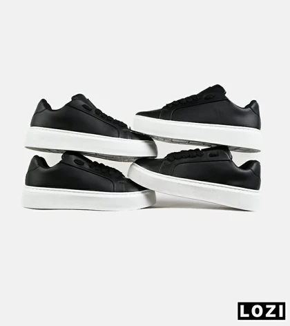 کفش کژوال مردانه چرمی مشکی سفید ZARA مدل 7370