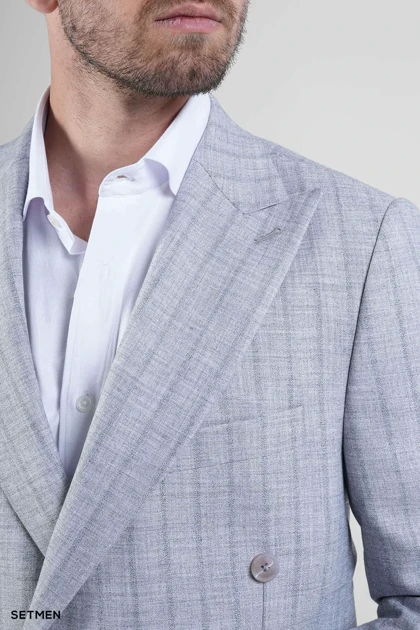 کت مردانه نیم آستر شش دکمه دیپلمات