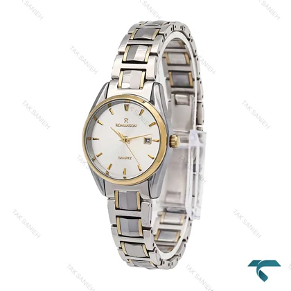 ساعت رومانسون زنانه دورنگ طلایی صفحه سفید Romanson-6202-L