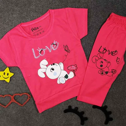 تیشرت شلوارک دخترانه خرگوش LOVE