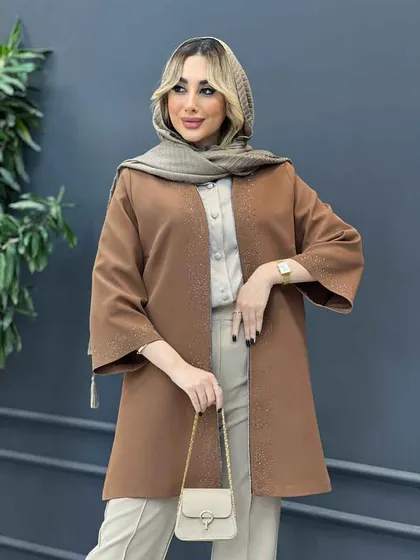 مانتو جلو باز نگین‌دار