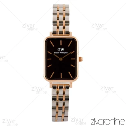 ساعت دنیل ولینگتون زنانه دورنگ رزگلد صفحه مشکی 104131
