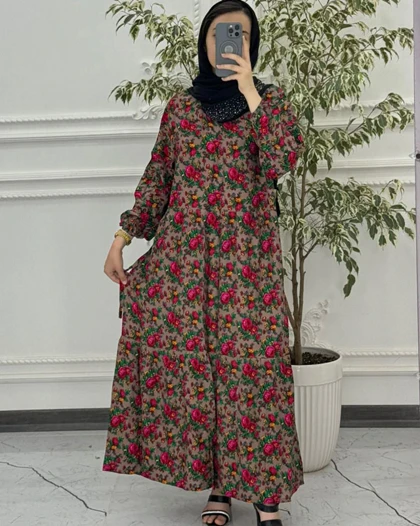 پیراهن ساحلی گل‌دار وارداتی دریا 4132