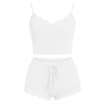 تاپ شورتک نخی کبریتی 2026 رنگ سفید برند آنیتا