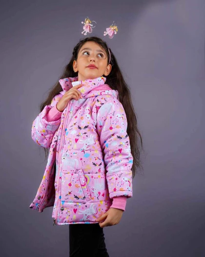 کاپشن دخترانه طرح تکشاخ