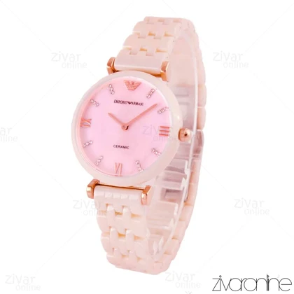 ساعت امپریو آرمانی زنانه صورتی سرامیکی 105014