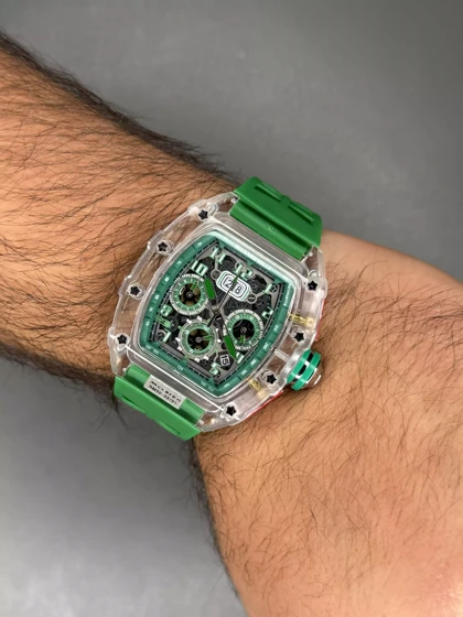 ساعت مچی ریچارد میل کورنوگراف قاب پلاستیکی سبز Richard Mille