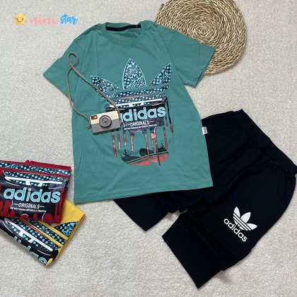 تیشرت شلوارک adidas پنبه 13 تا 15 سال