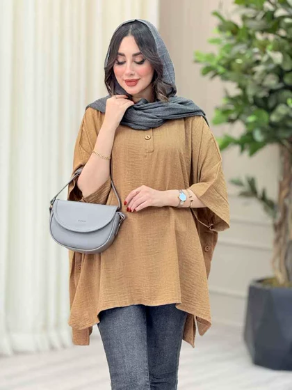 مانتو پانچ بغل سه دکمه کتایون