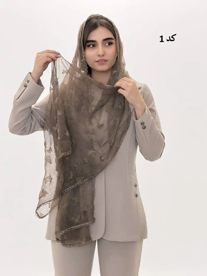 6874-شال حریر پروانه