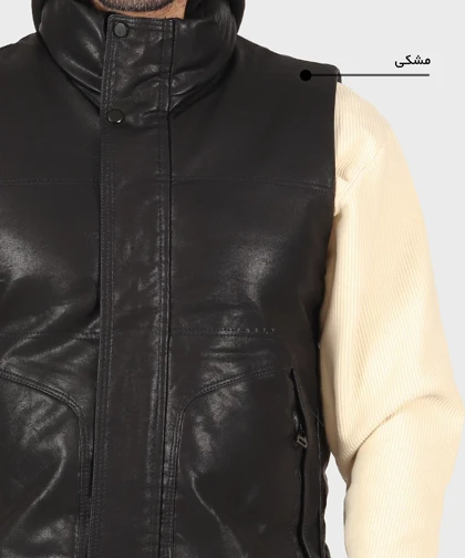 پافر مردانه چرم کلاه مشکی 2533