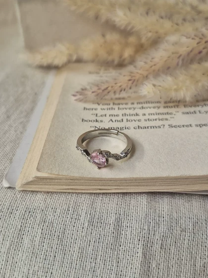 انگشتر جواهری فری سایز کالکشن صورتی