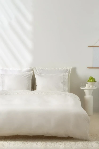 سرویس روتختی دو نفره Karaca Home مدل Mia پنبه‌ای - سفید