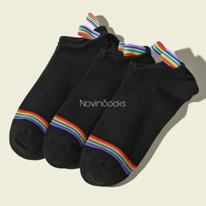 جوراب مچی طرح Rainbow