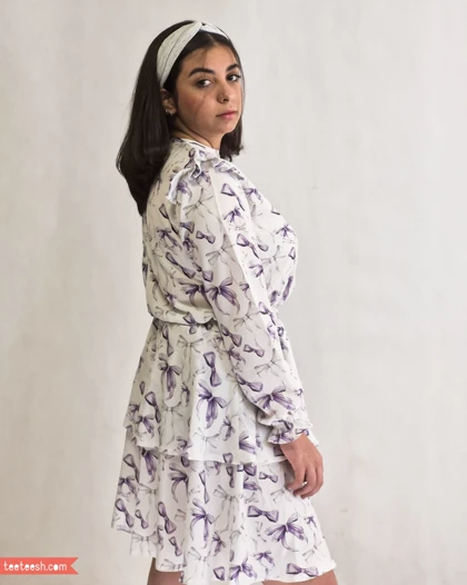 پیراهن سفید طرح پاپیون