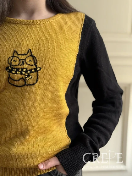 بلوز بافت طرح گربه