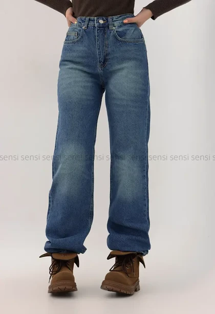 شلوار جین نیم بگ استریت کد1004727