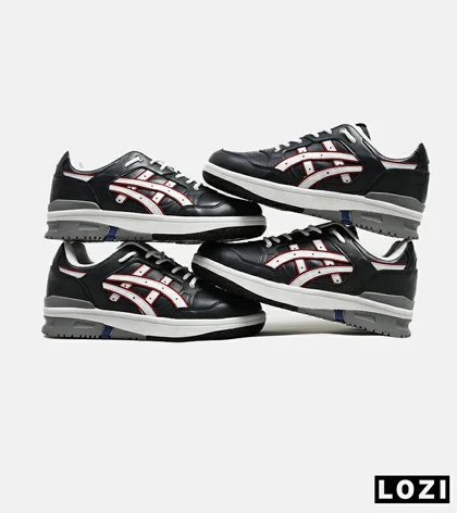 کفش کتانی مردانه مشکی سفید قرمز ASICS TIGER RUNNER II