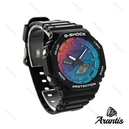 کاسیو جیشاک GA2100 مردانه مشکی صفحه هفت رنگ m-10004