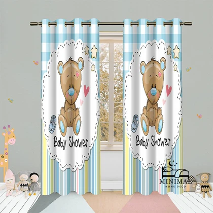 پرده کودک طرح خرس مدل W4925