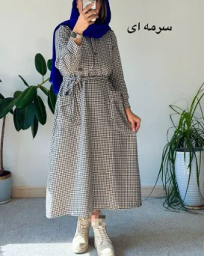 پیراهن مانتویی پشمی پیچازی