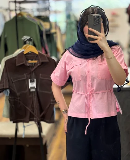 وست دوخت رنگی لینن-2194
