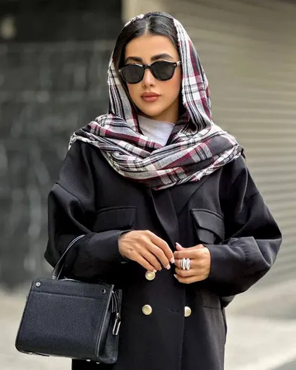 شال موهر زنانه چهارخانه 4310