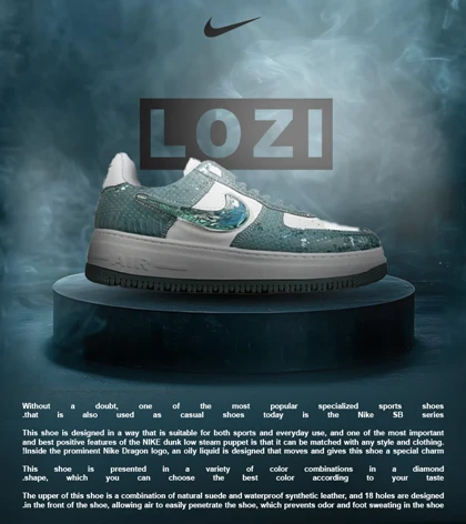 کفش کتانی مردانه و زنانه سبز سفید NIKE dunk low steam puppet مدل 7224