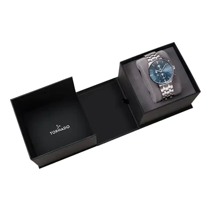 ساعت مچی مردانه تورنادو فلزی صفحه آبی کرنوگراف T6102-SBSL