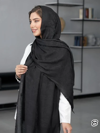 شال مشکی ژاکارد